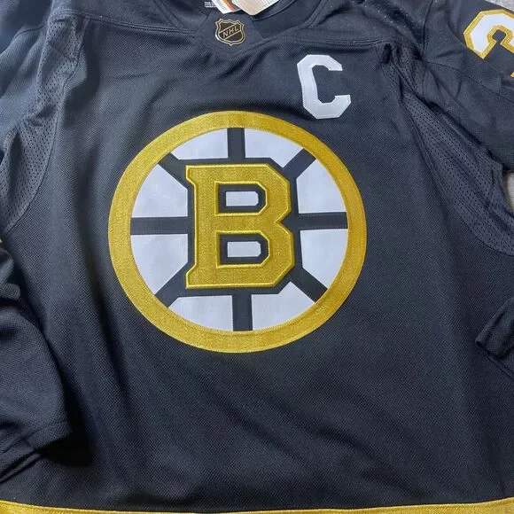 Boston Bruins Patrice Bergeron Jersey Mens 50 Adidas 100th Anniversary Authentic